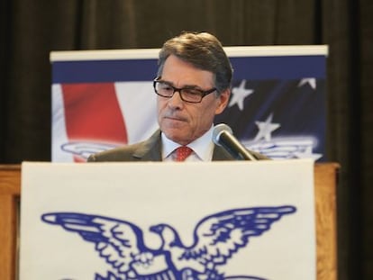 Rick Perry, durante su discurso de despedida.