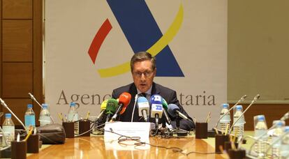 Rueda de prensa de Santiago Menendez, director general de la Agencia Tributaria.