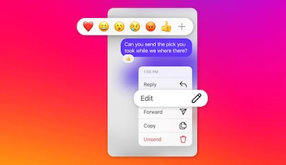 Instagram edición de mensajes directos