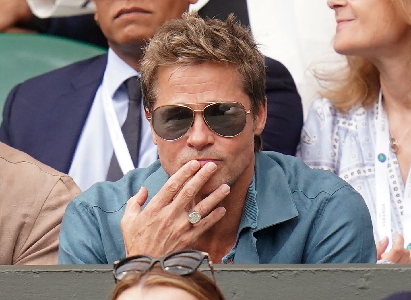 Brad Pitt, en la final de Wimbledon, en julio de 2023.