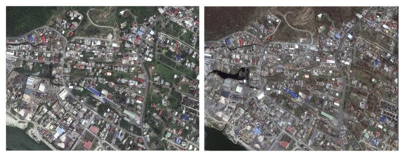 El antes y el después tras el paso del huracán Irma en las Islas del ...