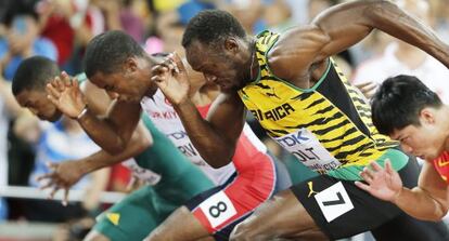 Usain Bolt, durante las semifinales de los 100 m lisos.