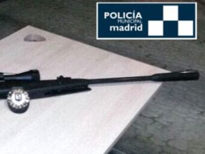 Carabina incautada al joven detenido en Las Tablas.