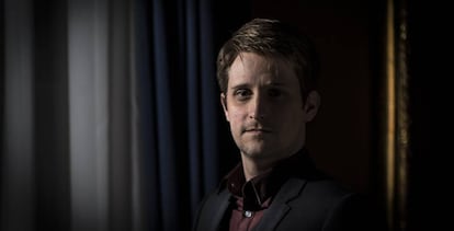 Edward Snowden, en un hotel de Moscú, en agosto de 2017.