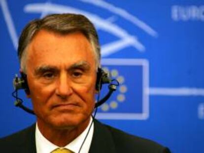 El presidente portugués, Aníbal Cavaco Silva, participa en la sesión plenaria del Parlamento Europeo en Estrasburgo (Francia). EFE/Archivo