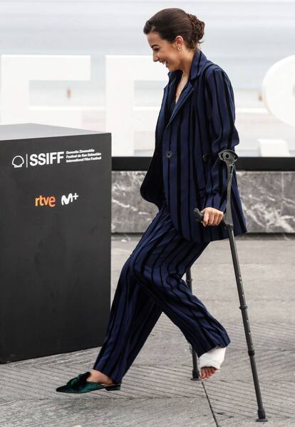 La actriz Amaia Aberasturi, durante el 'photocall' de la película 'Akelarre', este sábado en San Sebastián.