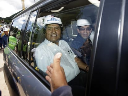 Morales, en Carapari, durante la inauguraci&oacute;n de una planta petrolera