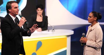 Marina interpelou Bolsonaro e foi aplaudida.