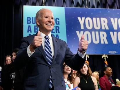 Joe Biden, en un acto en Washington este jueves.