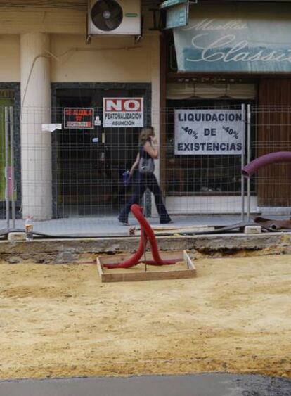 Obras de peatonalización en Los Remedios.