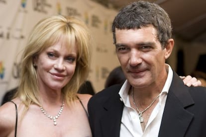 Antonio Banderas and Melanie Griffith when they were still together.