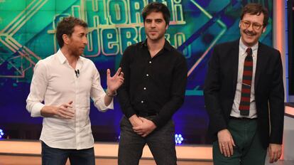 Pablo Motos, Ernesto Sevilla y Joaquin Reyes, en 'El Hormiguero' el pasado mes de enero.