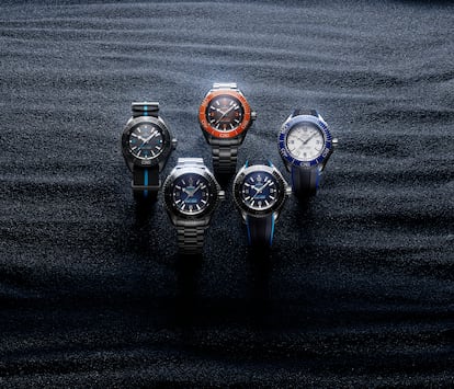 Varias versiones del nuevo Omega Seamaster Planet Ocean Ultra Deep Professional en distintos colores.