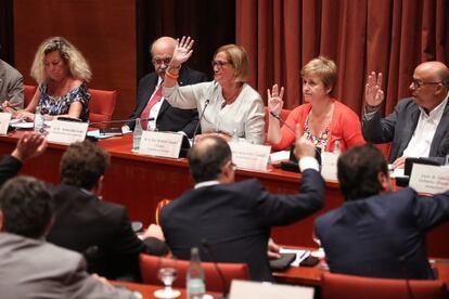 Moment de la votació per convertir l’ICF en banc públic.