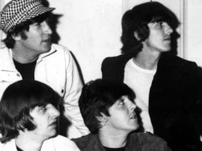 The Beatles durante su visita a Madrid en julio de 1965.