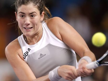 Muguruza golpea un revés. 