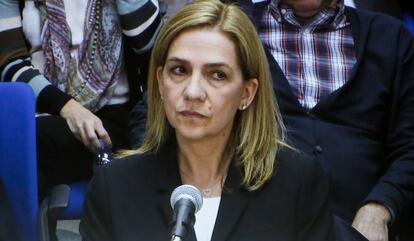 La infanta declara en el juicio del caso Nóos el pasado 3 de marzo en Palma.