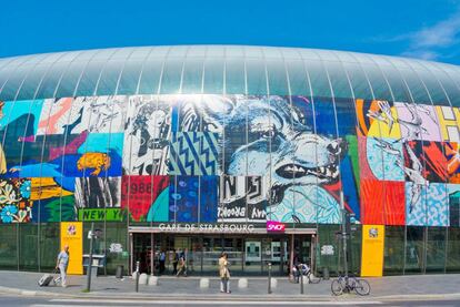 Exterior de la estación de tren de Estrasburgo.