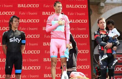 Urán, Nibali y Evans, el podio final del Giro.
