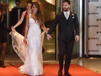 Messi i Rocuzzo posen per als fotògrafs.