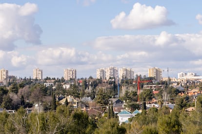 Vista del Barrio de Conde de Orgaz y el Barrio de la Esperanza detrás, Madrid, el jueves.