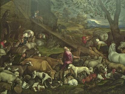 Entrada dels animals a l&rsquo;Arca de No&egrave;, obra de Jacopo Bassano, al Museo del Prado. 