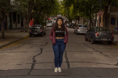 Belén Álvarez, el viernes en un barrio de Buenos Aires.