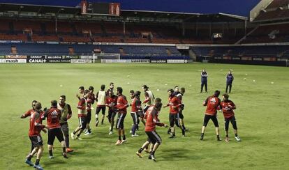 Entrenamiento de Osasuna en el estadio de El Sadar.