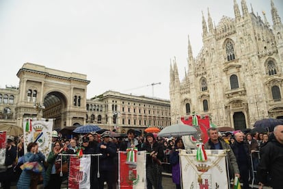 Plaza del Duomo en Milán el 25 de abril de 2019. 