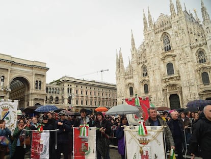 Plaza del Duomo en Milán el 25 de abril de 2019. 