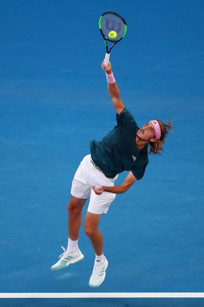 Stefanos Tsitsipas, en un momento del partido.