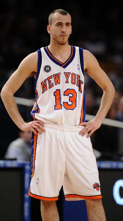 Sergio Rodríguez, durante el partido de los Knicks ante los Thunder.