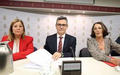 Bolaños, en la comisión de Justicia del Senado.