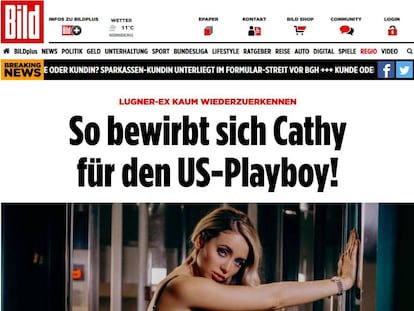 Una de las imágenes de contenido erótico en la edición digital del diario Bild.