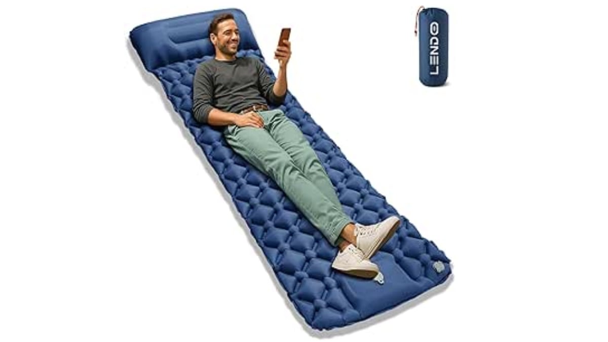 Colchón ultraligero inflable para cámping.