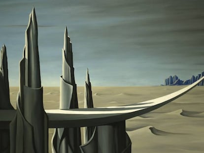 Peligro, zona en construcci&oacute;n, de Kay Sage, obras de la muestra del Museo Picasso de M&aacute;laga.&nbsp;