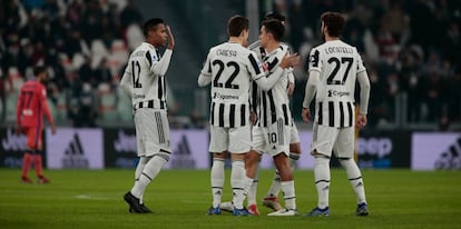 Jugadores de la Juventus durante el partido del pasado sábado.