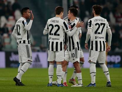 Jugadores de la Juventus durante el partido del pasado sábado.