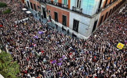Concentracion frente al Ministerio de Justicia en Madrid.