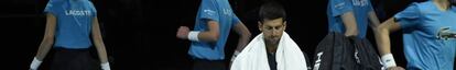 Djokovic, cabizbajo, durante la final contra Murray.