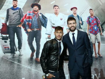 Neymar y Piqué, ayer en Qatar.