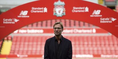 J&uuml;gen Klopp, durante la presentaci&oacute;n con el Liverpool.