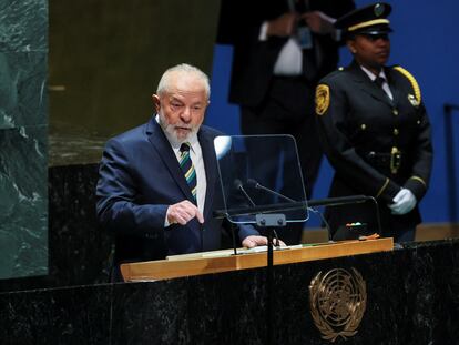 Lula da Silva pronuncia un discurso en la sede de Naciones Unidas en Nueva York, el pasado 19 de septiembre.