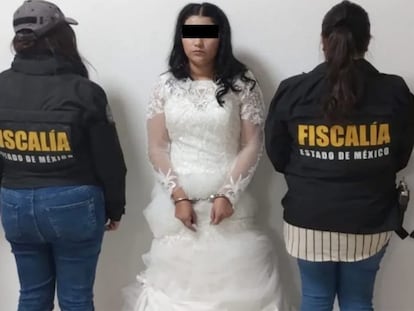 Nancy 'N', después de su detención el día que contraería matrimonio con Clemente 'N', alias ‘Ratón’.