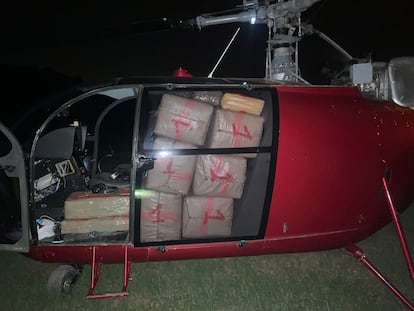 Helicóptero cargado de hachís que viajaba de Marruecos a España.