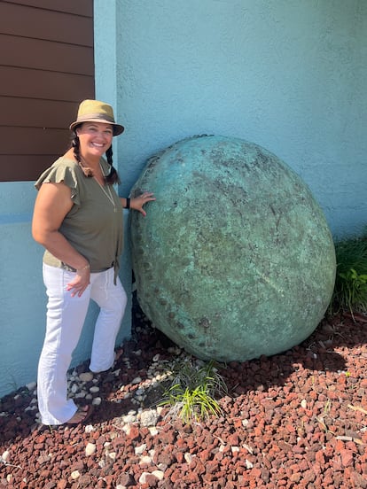 The top of the diving bell that was originally salvaged by American treasure hunter Mel Fisher.