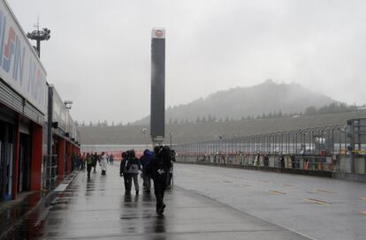 Imagen del 'pit lane' del circuito japonés de Motegi.