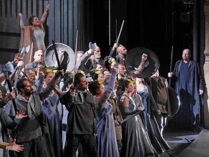 Radvanovsky durante un momento de la representaci&oacute;n de &#039;Norma&#039; en el Liceo.