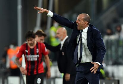 El entrenador de la Juventus, Massimiliano Allegri, en el partido del domingo contra el Milan.