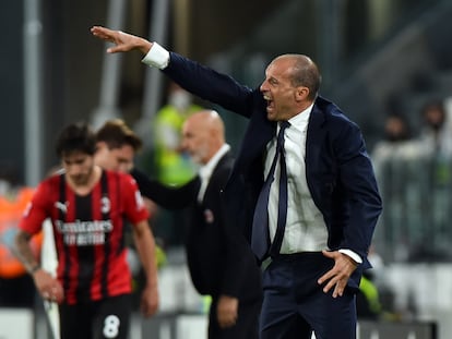 El entrenador de la Juventus, Massimiliano Allegri, en el partido del domingo contra el Milan.